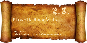 Minarik Borbála névjegykártya